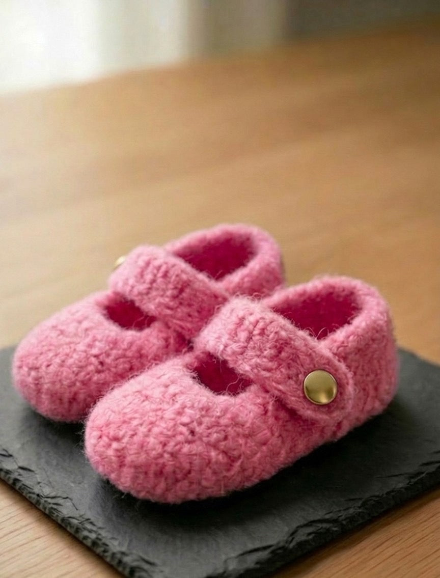 Tiny Steps Mary Janes - Crayon Pink